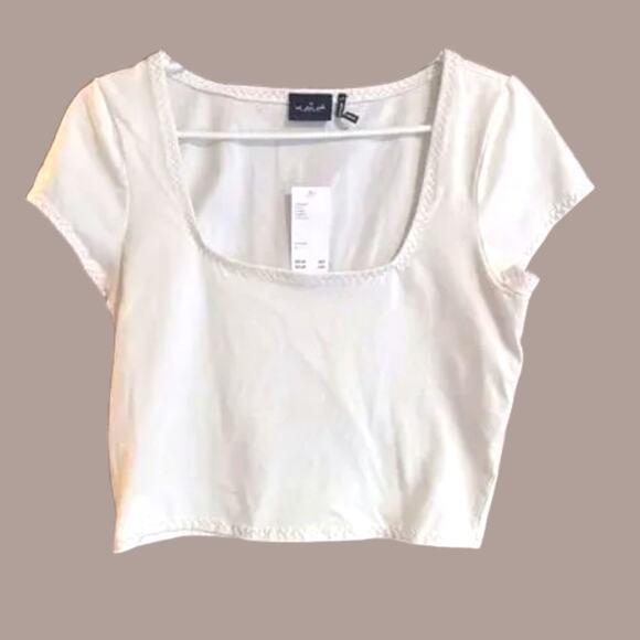 Urban Outfitters Out from Under Cap Sleeve Crop Top NEW NWT Ivory - Picture 1 of 10